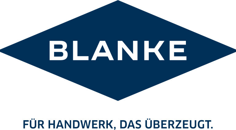BLANKE Logo von Blanke mit dem Slogan „Für Handwerk, das überzeugt.“